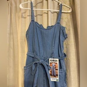 Medium denim jumpsuit.